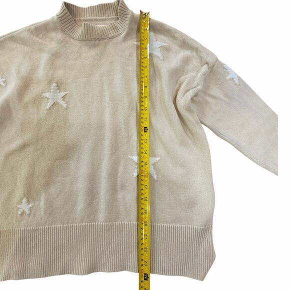 Pistola Darya Crewneck Pullover Sweater Knit Sz XS Oversized Stars Royal Dove - Picture 15 of 16